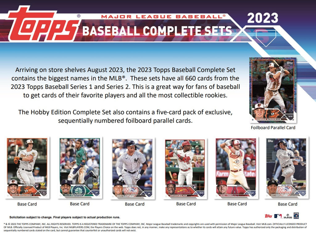 2023 Topps Baseball Complete Factory Hobby Set HOFBC