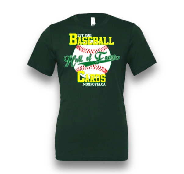 Hall of Fame Baseball Cards 4-Color Logo Forest Green T-Shirt