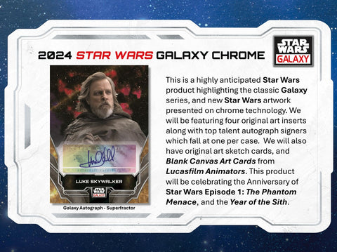 2024 Topps Star Wars Chrome Galaxy Hobby Box Opened Live