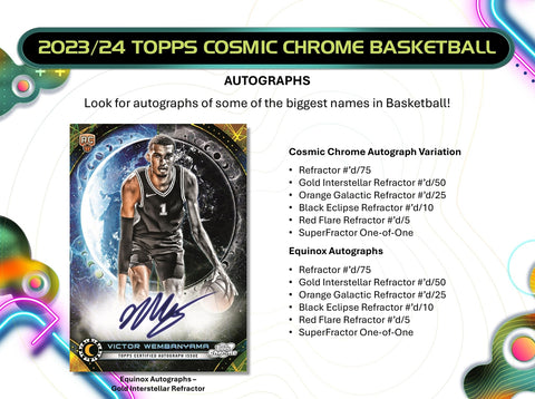 2023-24 Topps Cosmic Chrome Basketball Hobby Box Opened Live