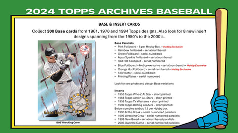 2024 Topps Archives Baseball Hobby Box Opened Live