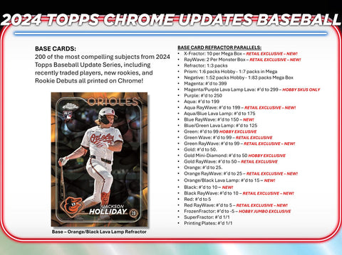 2024 Topps Chrome Update Baseball Hobby Box Opened Live