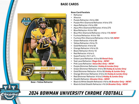 2024 Bowman University Chrome Football Hobby Box