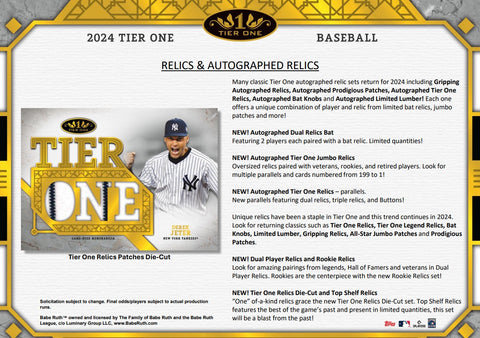 2024 Topps Tier One Baseball Hobby Box