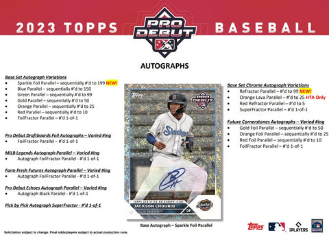 2023 Topps Pro Debut Baseball HTA Jumbo Box