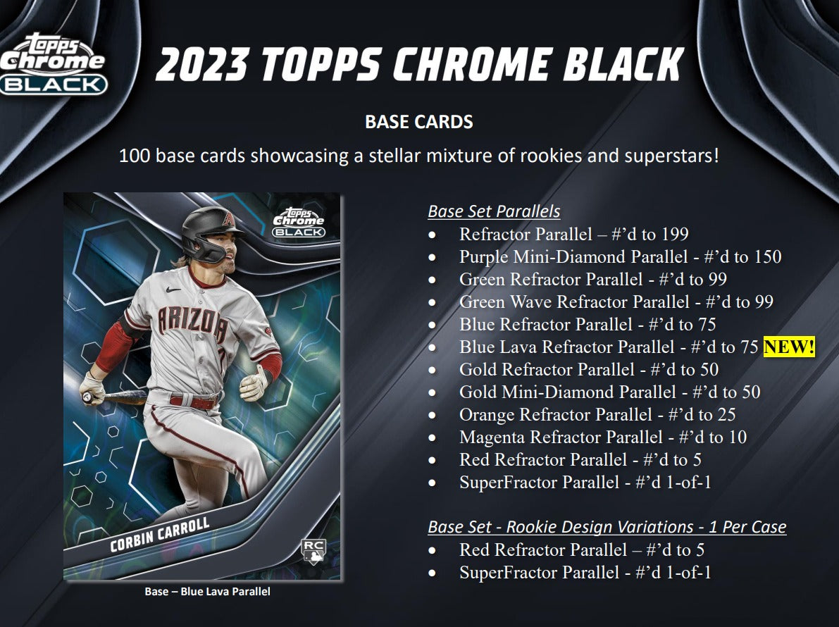 2023 Topps Chrome Black Baseball Hobby Box HOFBC