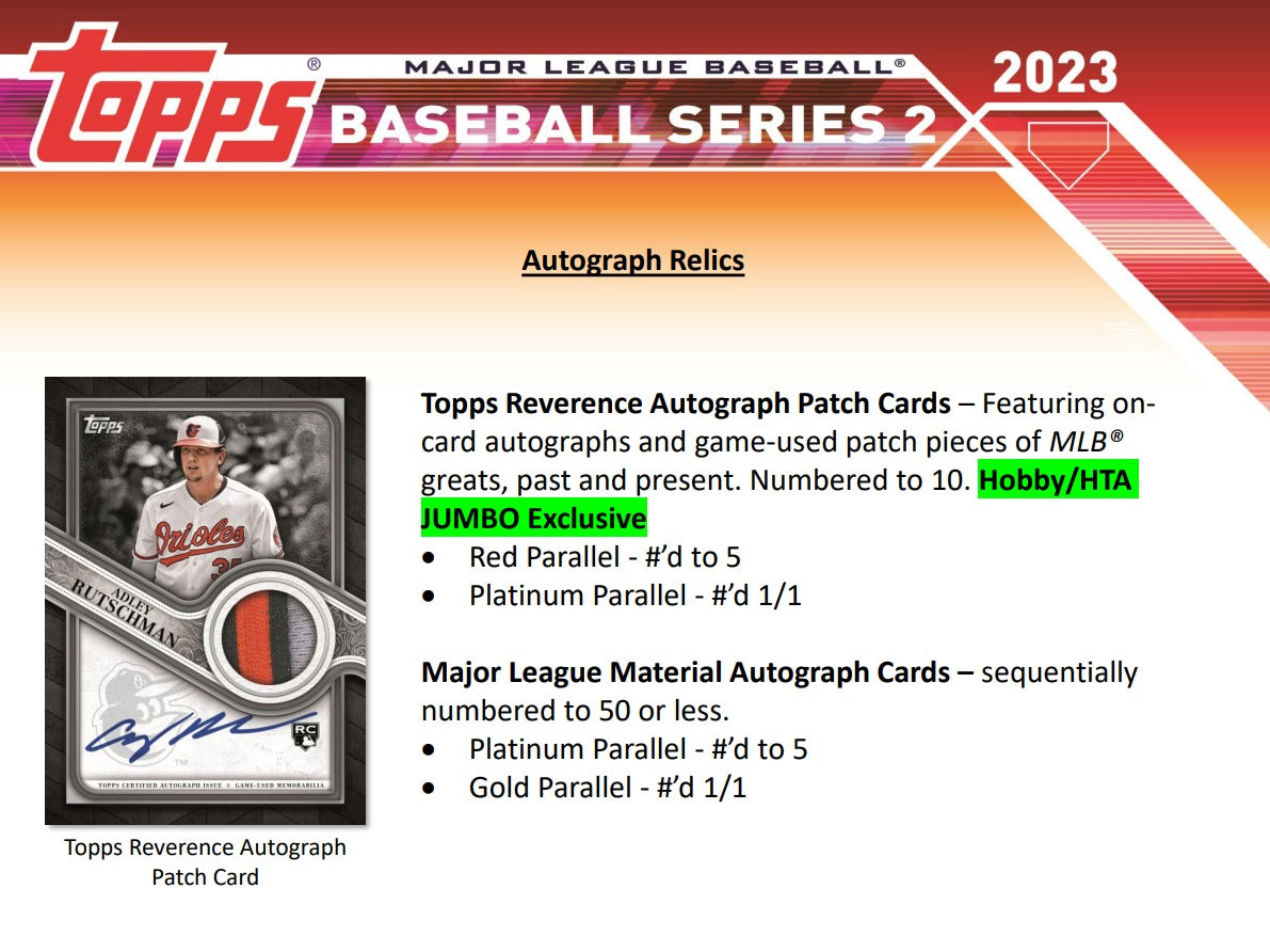 2023 Topps Series 2 Baseball HTA Jumbo Box Personal (See Details) HOFBC