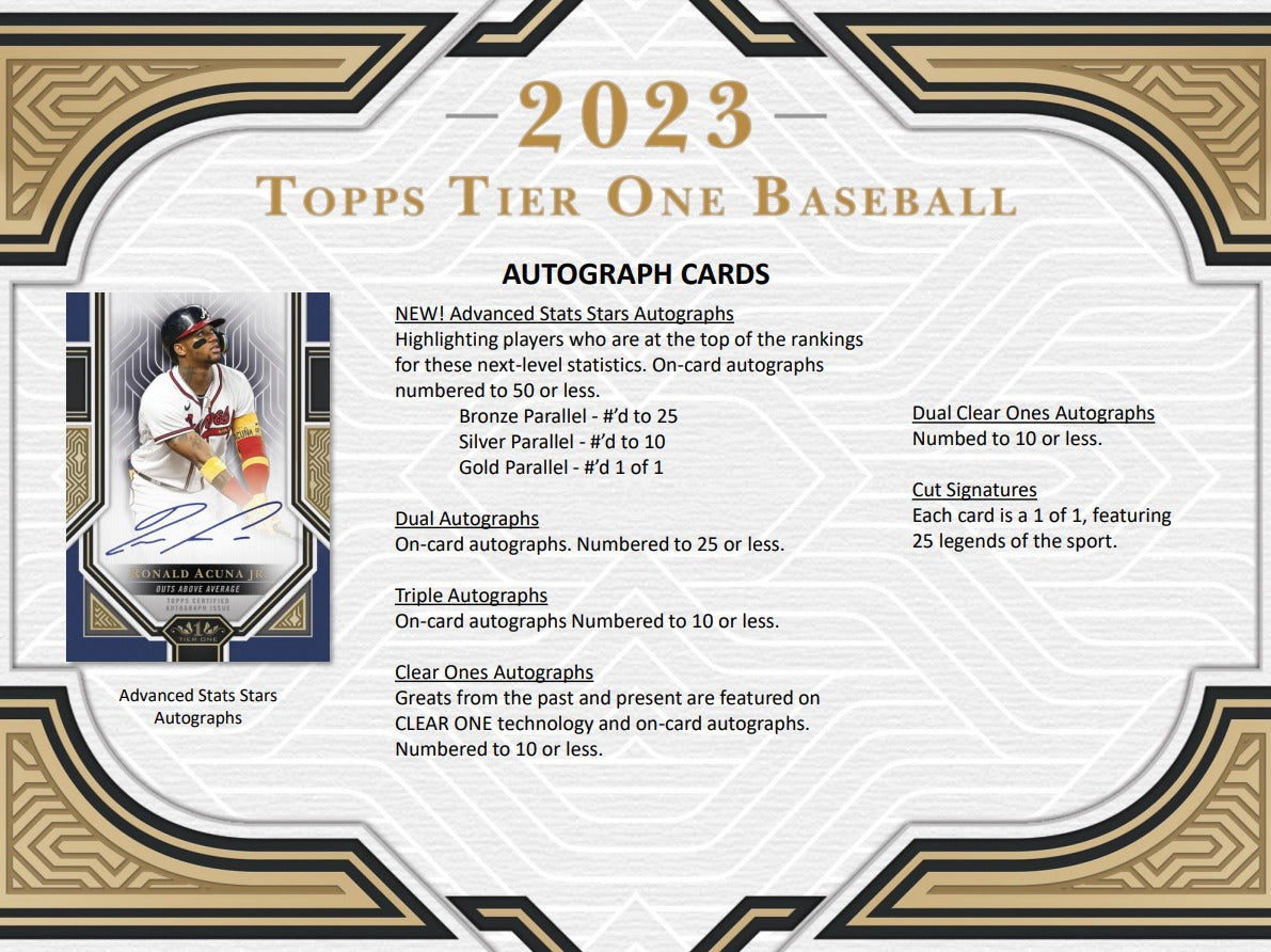 2023 Topps Tier One Baseball - Hobby Box