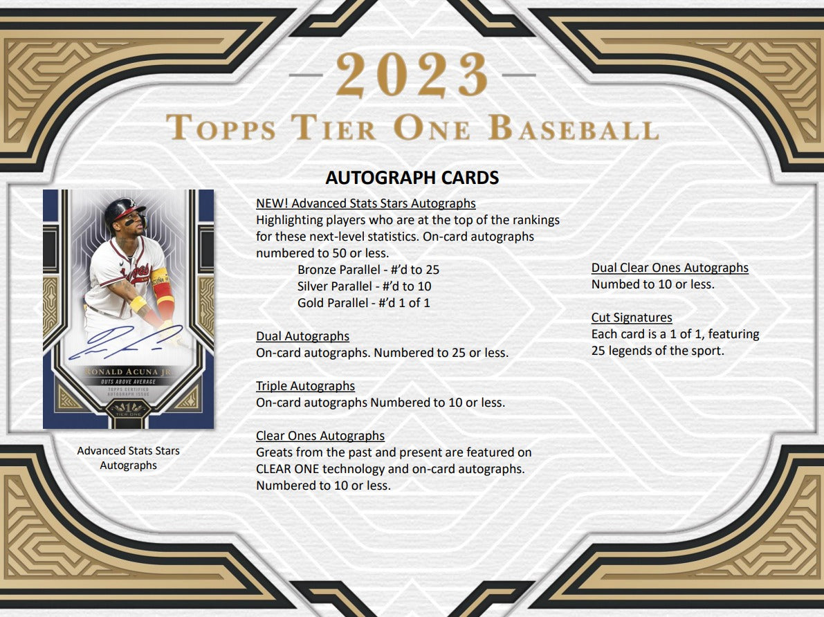 2023 Topps Tier One Baseball Hobby Box Opened Live – HOFBC