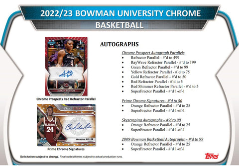 2022-23 Bowman University Chrome Basketball Blaster Box Opened Live