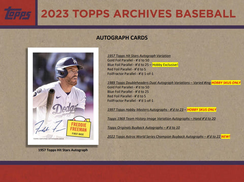 2023 Topps Archives Baseball Hobby Box Opened Live