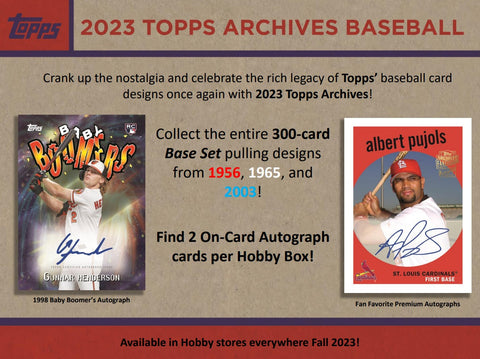 2023 Topps Archives Baseball Hobby Box Opened Live