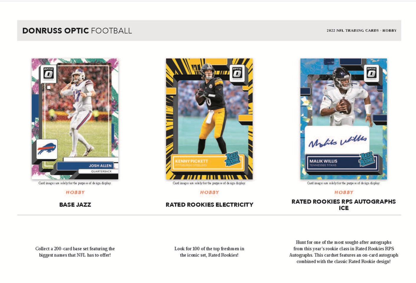 2022 Panini NFL Donruss Optic Football Trading Card Blaster Box